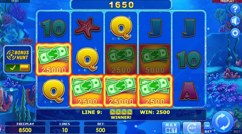 Cash & Crab Bonus Hunt - win in the base game